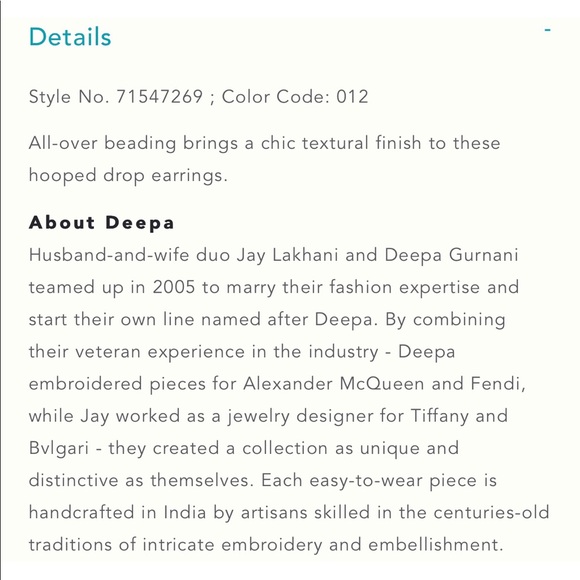 Anthropologie Anya beaded hoop drop earring - Picture 5 of 8